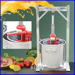 12L/3.17gal Wine Press Barrel Fruit Press Crusher Stainless Steel with Hydraulic