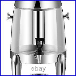 12L Beverage Barrel Dispenser Steel Faucet Transparent with Lid Portable Jug