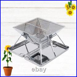 1Pc Stainless Steel BBQ Rack Mini Foldable Barbecue Grill Simple Garden Barbecue