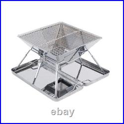 1Pc Stainless Steel BBQ Rack Mini Foldable Barbecue Grill Simple Garden Barbecue
