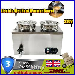 1.2KW Commercial Bain Marie Electric Buffet Wet Food Warmer 2Pan Stainless Steel