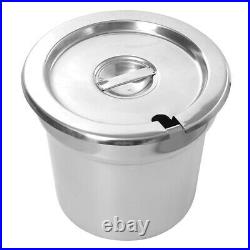 1 x Bain Marie 2 6 Pots Stainless Steel Pot Hot Food Sauce Warmer Barrel Display