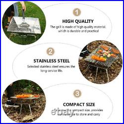 1pc Camping Stainless Steel Barbecue Rack Stainless Steel Barbecue Grill