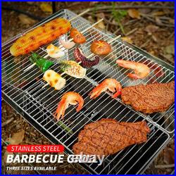 1pc Camping Stainless Steel Barbecue Rack Stainless Steel Barbecue Grill
