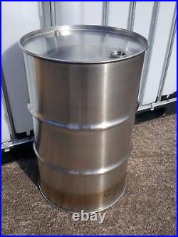 205 Litre 45 Gallon New Stainless Steel Barrel BBQ Drum Tank Twin Bung Storage