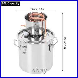20L Water Alcohol Distiller Home Brew Stainless Steel Boiler Wine Making Device