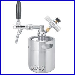 2L Mini Beer Keg Barrel Stainless Steel Barrel Holds Beer Homebrew Mini Keg Tap
