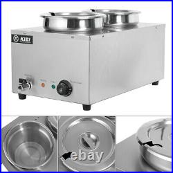 2/6 Pan Barrel Bain Marie Pot Electric Food Warmer Buffet Commercial Wet Sauce