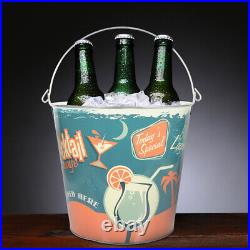 2 Count Stainless Steel Beverage Bucket Beer Barrel Ice Portable