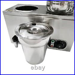 2 Pot Electric Bain Marie Soup Sauce Food Warmer Barrel For Commercial Catering