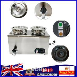 2 Pots Stainless Steel Electric Bain Marie Commercial Food Warmer Buffet Pots