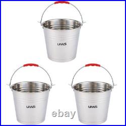 3 Count Stainless Steel Bucket Multipurpose Milk Metal Dairy Barrel