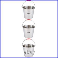 3 Count Stainless Steel Bucket Multipurpose Milk Metal Dairy Barrel