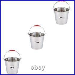 3 Count Stainless Steel Bucket Multipurpose Milk Metal Dairy Barrel