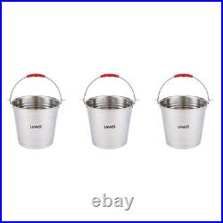 3 Count Stainless Steel Bucket Multipurpose Milk Metal Dairy Barrel