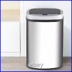 48L Smart Trash Can Cylindrical Ordinary Mirror Barrel Body ABS Stainless Steel