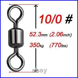 50200Pack Fishing Barrel Swivels 9LB1320LB Stainless Steel Rolling Solid Ring