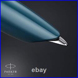 51 Fountain Pen Teal Blue Barrel with Chrome Trim Medium Nib with