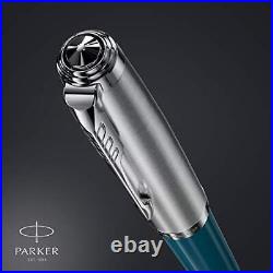 51 Fountain Pen Teal Blue Barrel with Chrome Trim Medium Nib with