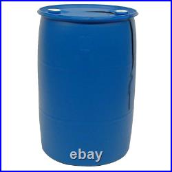 55 Gal Industrial Plastic Drum Rain Barrel Container Outdoor Water Storage Blue