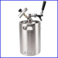 5L Mini Stainless Steel Beer Barrel Pressurized Mini Beer Keg With 60psi Gauge