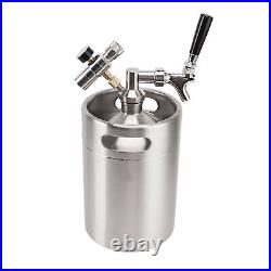 5L Mini Stainless Steel Beer Barrel Pressurized Mini Beer Keg With 60psi Gauge