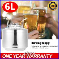 6L Household Stainless Steel Beer Barrel Cola Beverage Keg Brewing Accessory