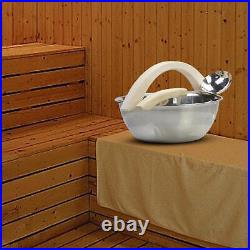 7L Sauna Barrel Stainless Steel Basin with Long Handle Spoon Accessories