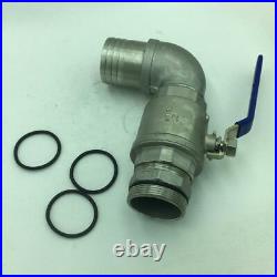 90 Degree Ton Barrel Replacement Outlet Tap 304 Stainless Steel Ball Valve