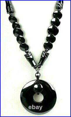 Authentic Grounding Source Hematite Necklace WithPendant & Beads S. S. Screw Clasp