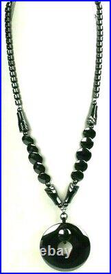 Authentic Grounding Source Hematite Necklace WithPendant & Beads S. S. Screw Clasp