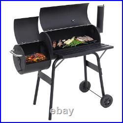 Backyard Charcoal Smoker Outdoor Barbecue Grill BBQ Trolley Camping Meat Cooking