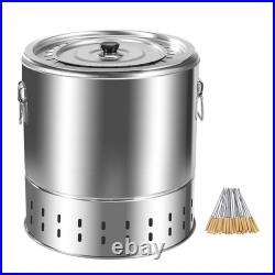 Barbecue Bucket Grill Smokeless Steel Grill Barrel, Cooking BBQ Charcoal Grill
