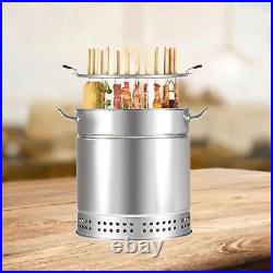 Barbecue Hanging Grill Stainless Steel Barrel for Grilling Garden Backpacking