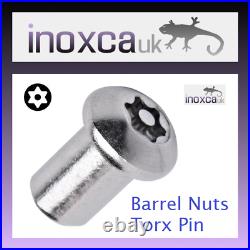 Barrel Nuts Button Head Torx Pin 6 Lobe Anti-tamper Metric A2 Stainless Steel