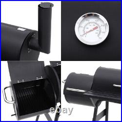 Barrel Smoker BBQ Heat Resistant Barbecue Grill on Wheels for Backyard Party