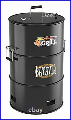 Batavia 4-in-1 Barrel Grill BBQ In Black