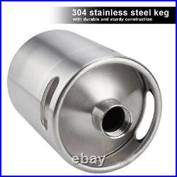 Beer Barrel 2L Mini Stainless Steel Keg With Faucet Pressurized For Home Brewing
