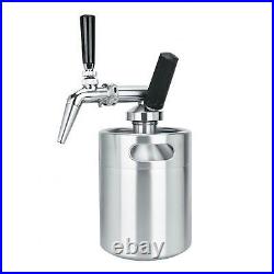 Beer Barrel Silver Homebrew 2L Coffee Dispenser Stainless Steel For Home And Bar