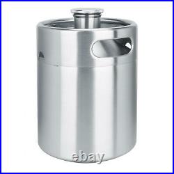 Beer Barrel Silver Homebrew 2L Coffee Dispenser Stainless Steel For Home And Bar