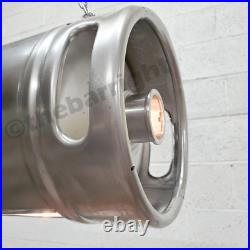 Beer Keg Light Fixture 3 Bulb Stainless Steel Barrel Accent Hanging Industrial