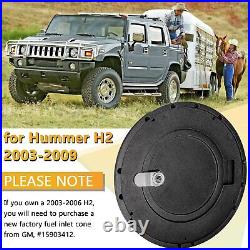 Black Barrel Lock Billet Aluminum Locking Fuel Filler Door for Hummer H2 03-09
