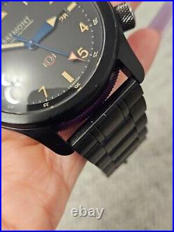 Bremont U-2/51-JET Black DLC Watch With Purple Barrel On Bracelet Rare One Off