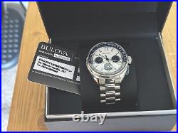Bulova Lunar Pilot Chronograph 43mm Blue With White Dial, Mint Condition