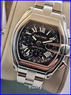 Cartier Roadster XL Chronograph Watch Ref 2618 Stainless Steel Watch