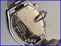 Cartier Roadster XL Chronograph Watch Ref 2618 Stainless Steel Watch