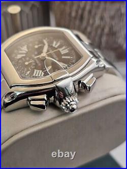 Cartier Roadster XL Chronograph Watch Ref 2618 Stainless Steel Watch