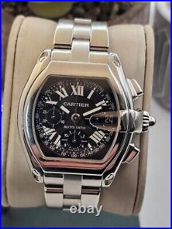 Cartier Roadster XL Chronograph Watch Ref 2618 Stainless Steel Watch