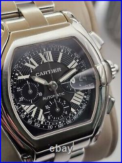 Cartier Roadster XL Chronograph Watch Ref 2618 Stainless Steel Watch