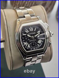 Cartier Roadster XL Chronograph Watch Ref 2618 Stainless Steel Watch